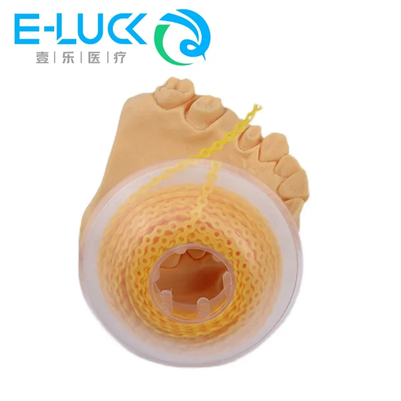 1 Roll Dental Orthodontic Power Chain Continuous Type Rubber Band Elastic Chain Short Closed Elastic Super Power Chain