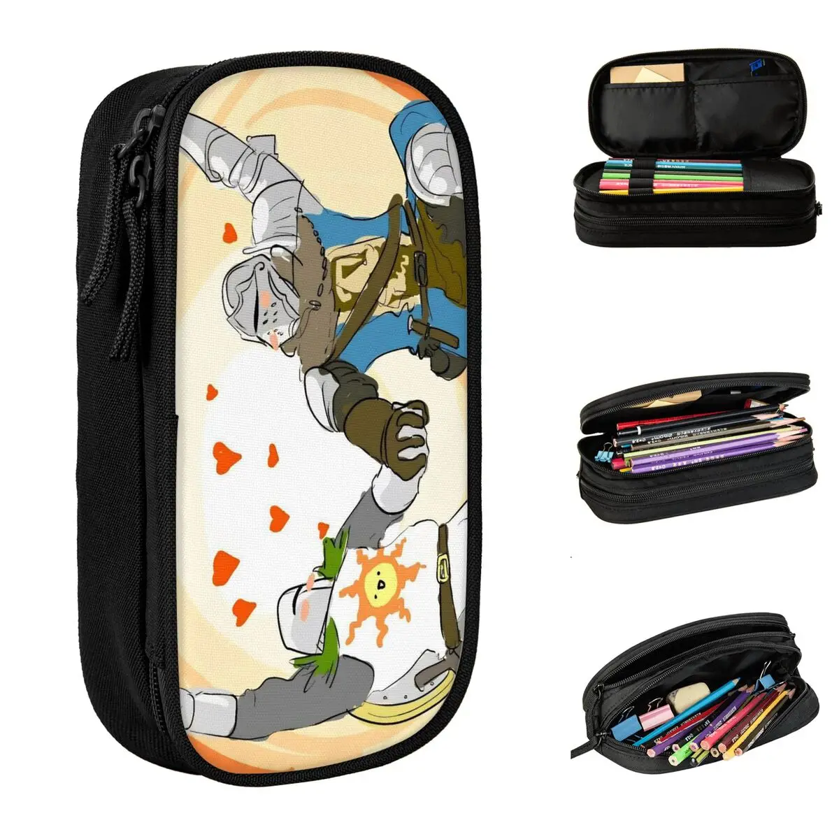 

Lovely Solaire Of Astora Pencil Case Dark Souls Game Pencilcases Pen Box for Girl Boy Big Capacity Bag Office Zipper Accessories