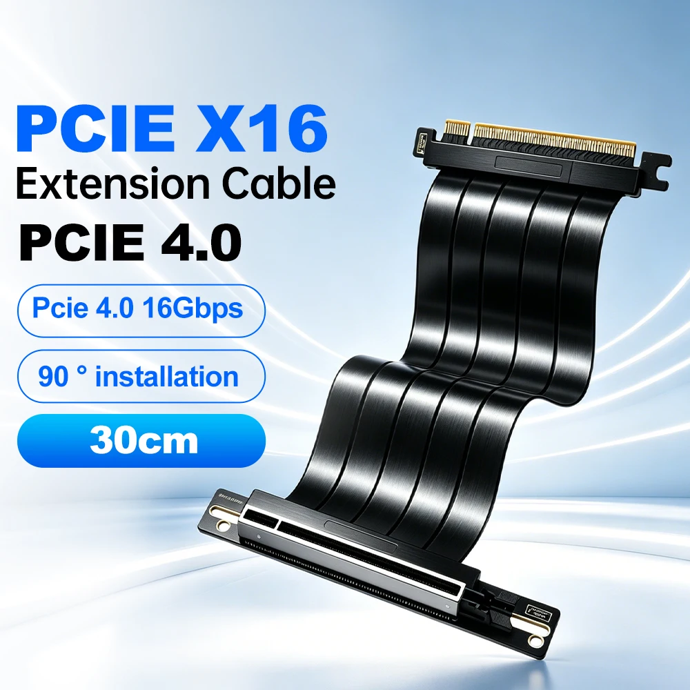 PCI Express X16 Riser Cable 15/20/30CM 90°Graphics Card vertical Mounting Extension Cord Flexible Extender for PC GPU