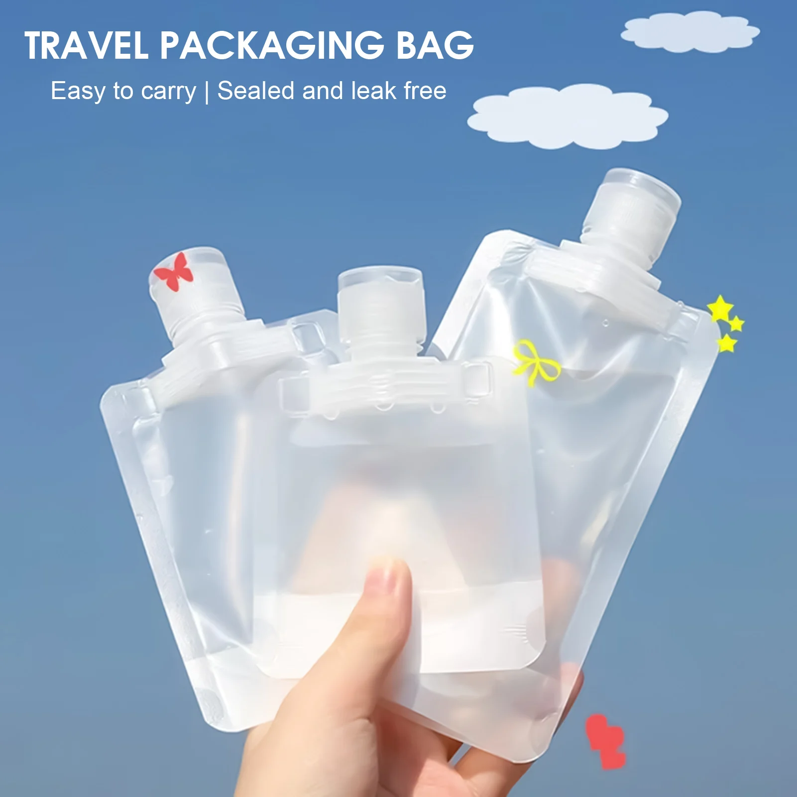 6 Stück verdickte Reiseflaschen mit Verschluss, Toilettenartikelbehälter, nachfüllbare tragbare Reisebehälter, geeignet für Kosmetik-Shampoo