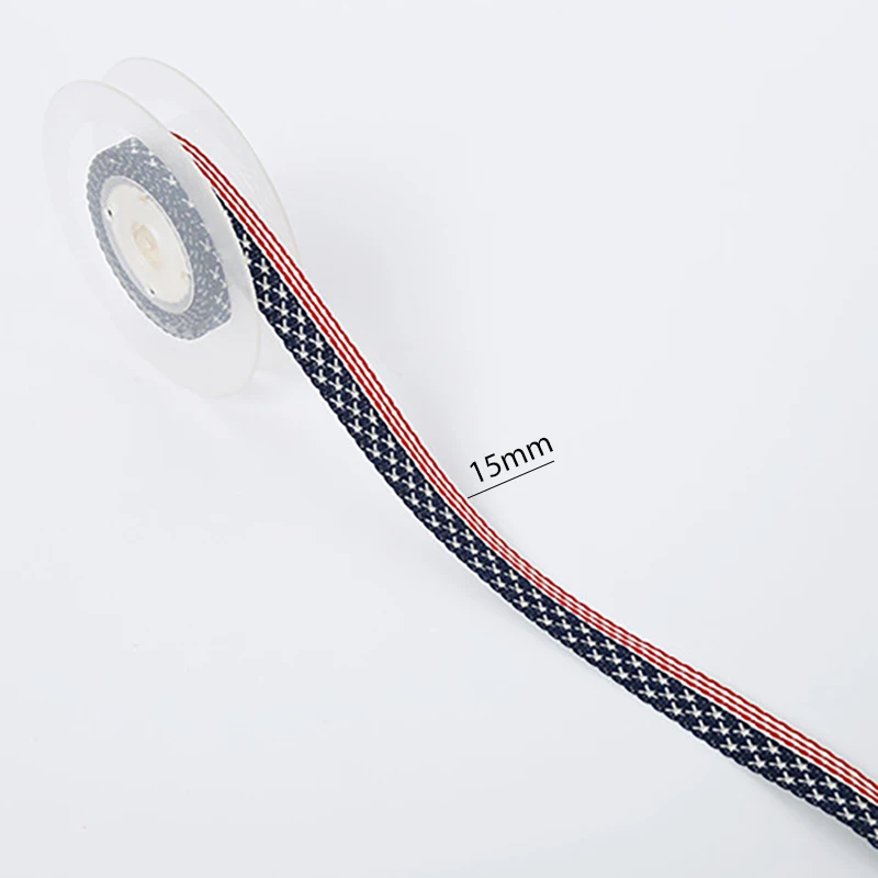 5yards/lot New Star Pattern Ribbon Thick Handmade DIY Costume American Flag Style Ribbon Material  R-079