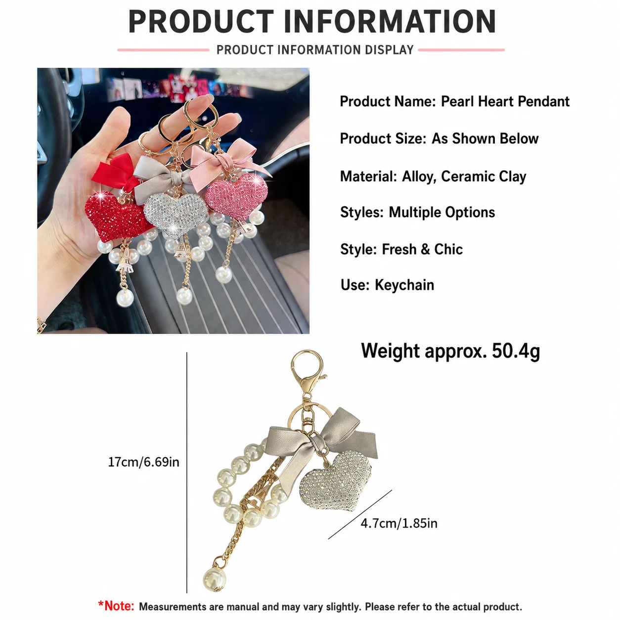Handbag Charm Key Chain  Heart Bag Charm Korean Key Chain Eye Catching Bowknot Key Chain For Car Keys Crossbody Bag