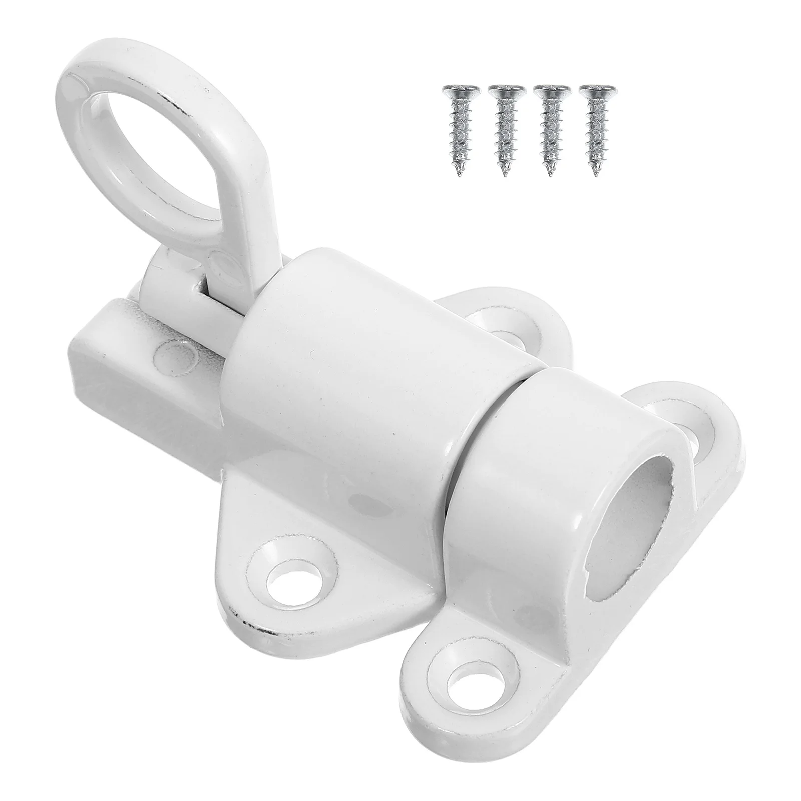 سبائك الألومنيوم مزلاج الباب الأبيض الربيع تحميل العلية سقف فتحة قفل الصيد مسامير أجهزة باب خزانة المنزل #5