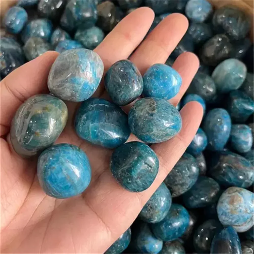 Natural Blue Apatite Stone Tumbled Polished Crystal Pebble Healing Chakra Reiki Home Energy Decoration Collection - Image 5