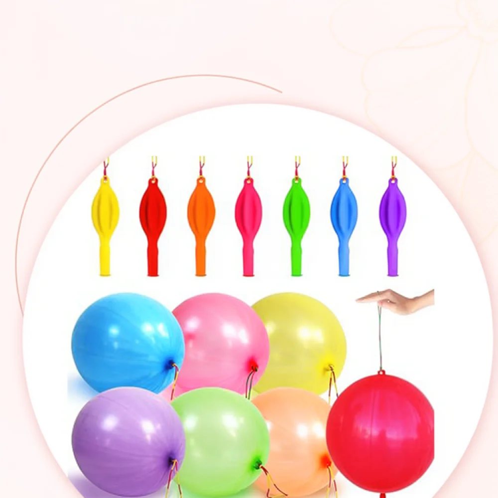 Funny Elastic Punching Balloon Toy Thickened Latex Ball With Rubber Strap Kids Outdoor Game Interactive Exercise Equipment