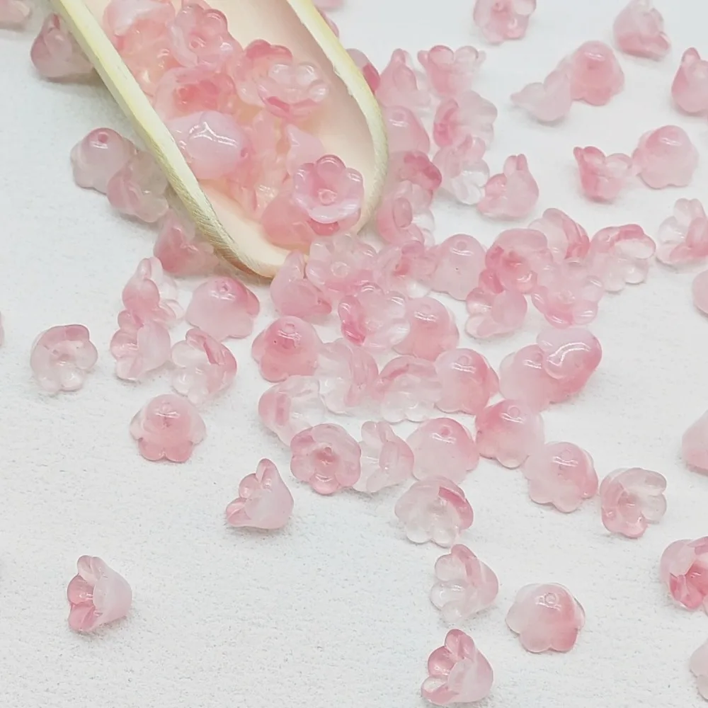 50pcs/set 7X12mm Colorful Bellflower Lampwork Beads Glass Beads Accessories Bellflower Glass Beads Colorful Flower