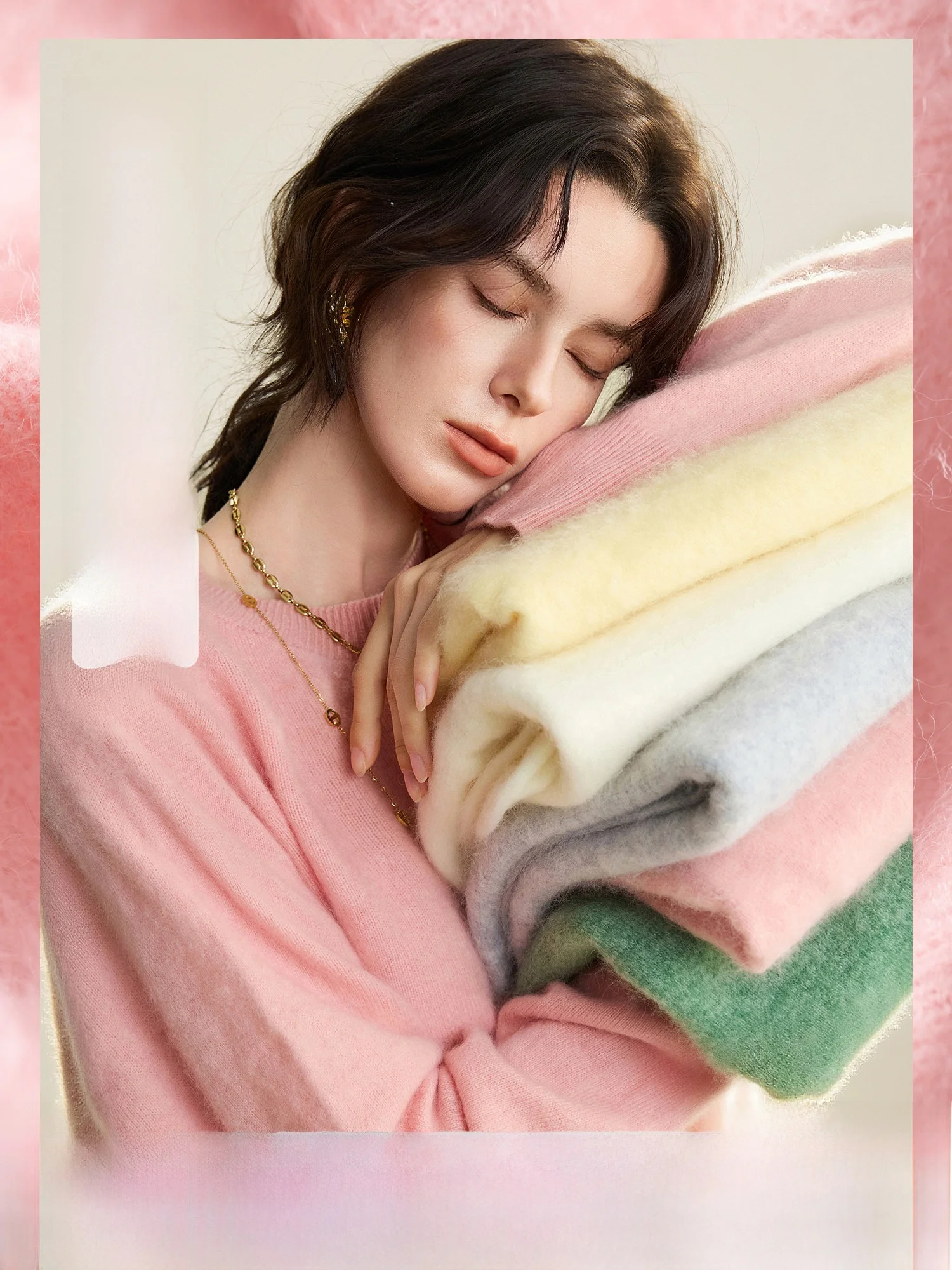 

Женский вязаный свитер из искусственного меха, мягкий шерстяной базовый топ, повседневный кардиган с круглым вырезом и длинными рукавами, зимняя вязаная одежда