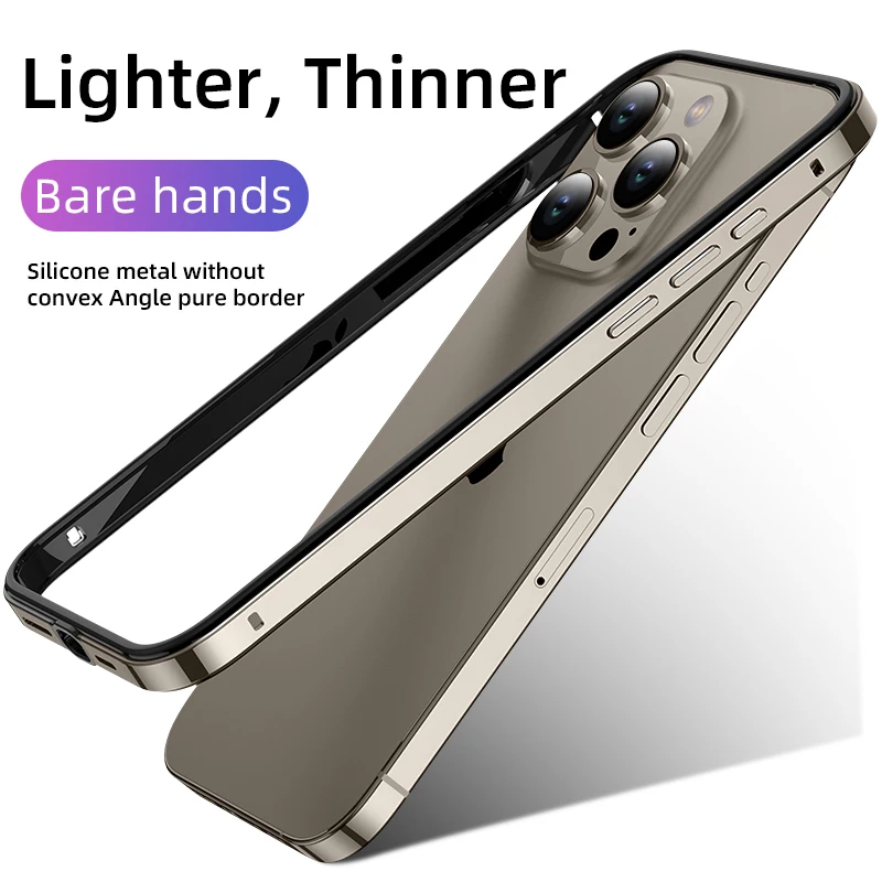 Natural Titanium Gray Bumper Case For iPhone 15 Pro Max 14 Plus 13 12 15Pro 14Pro 12Pro 13Pro 15Plus 14Plus Phone Accessories