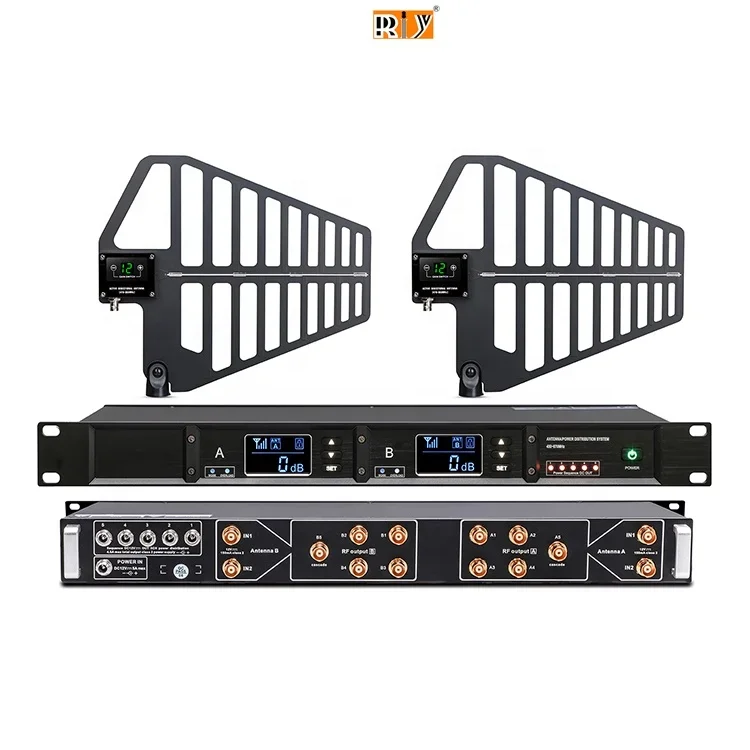 R210 New Signal Distributor Antenna Distribution System 10 Channel UHF Microphone Signal Booster Amplifier