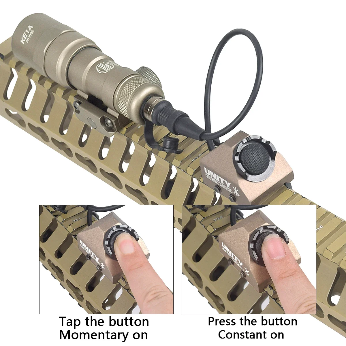 التكتيكية عن بعد المزدوج الضغط زر التبديل M-LOK Keymod 1913 السكك الحديدية M300 M600 DBAL A2 PEQ 15 SF التوصيل الوحدة مقبض Druk الملحقات