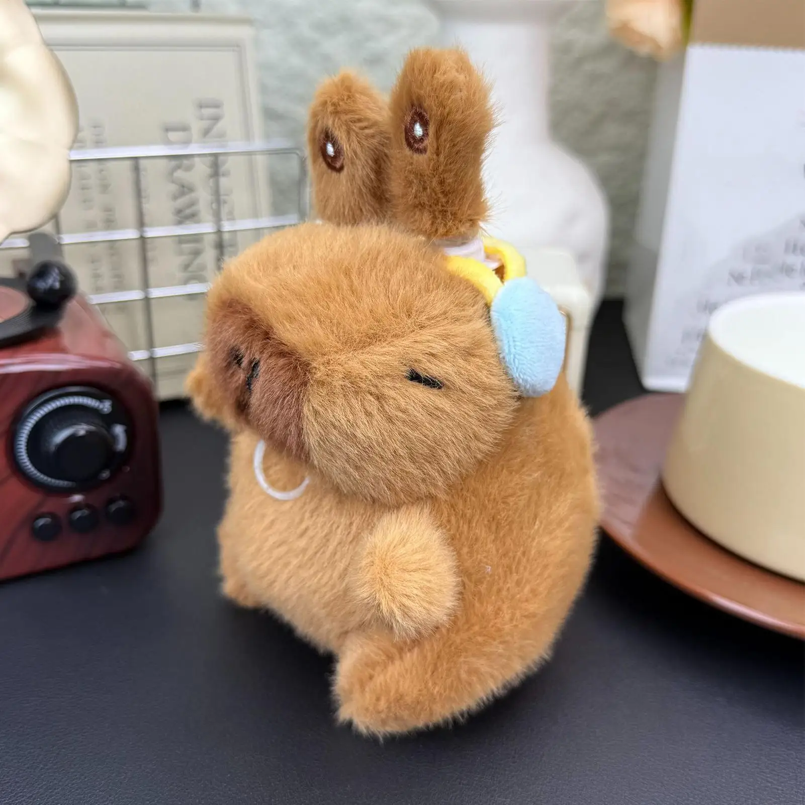 Plush Bag Charm Compact Animals Capybara Keyring Plush Capybara Keyring Backpack Pendant For Men Women Boys Girls Youth Teens