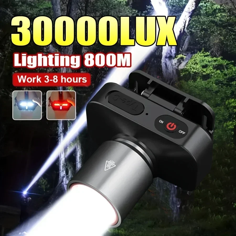 Ultra-Bright LED Headlamp Rechargeable Headlight 3 Modes USB Charging Head Lamp or Auto Repair Camping Fishing Cycling Emergency