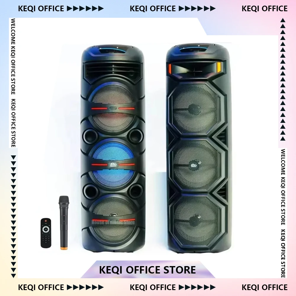 

ZQS8301/8302 Sound Box 40W High Power Wireless Bluetooth Sound Box Three 8 Inch Party DJ Stage Speakers LED Light Custom Gifts