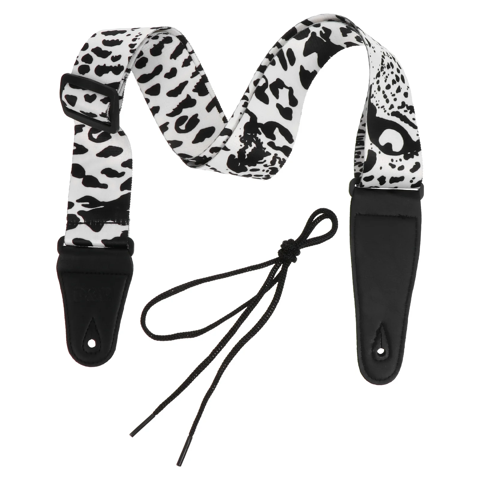 

1pc Guitar Strap Black White Printed Lightweight Durable For Acoustic Electric Bass Classical Guitar Ukulele Banjo Instrument