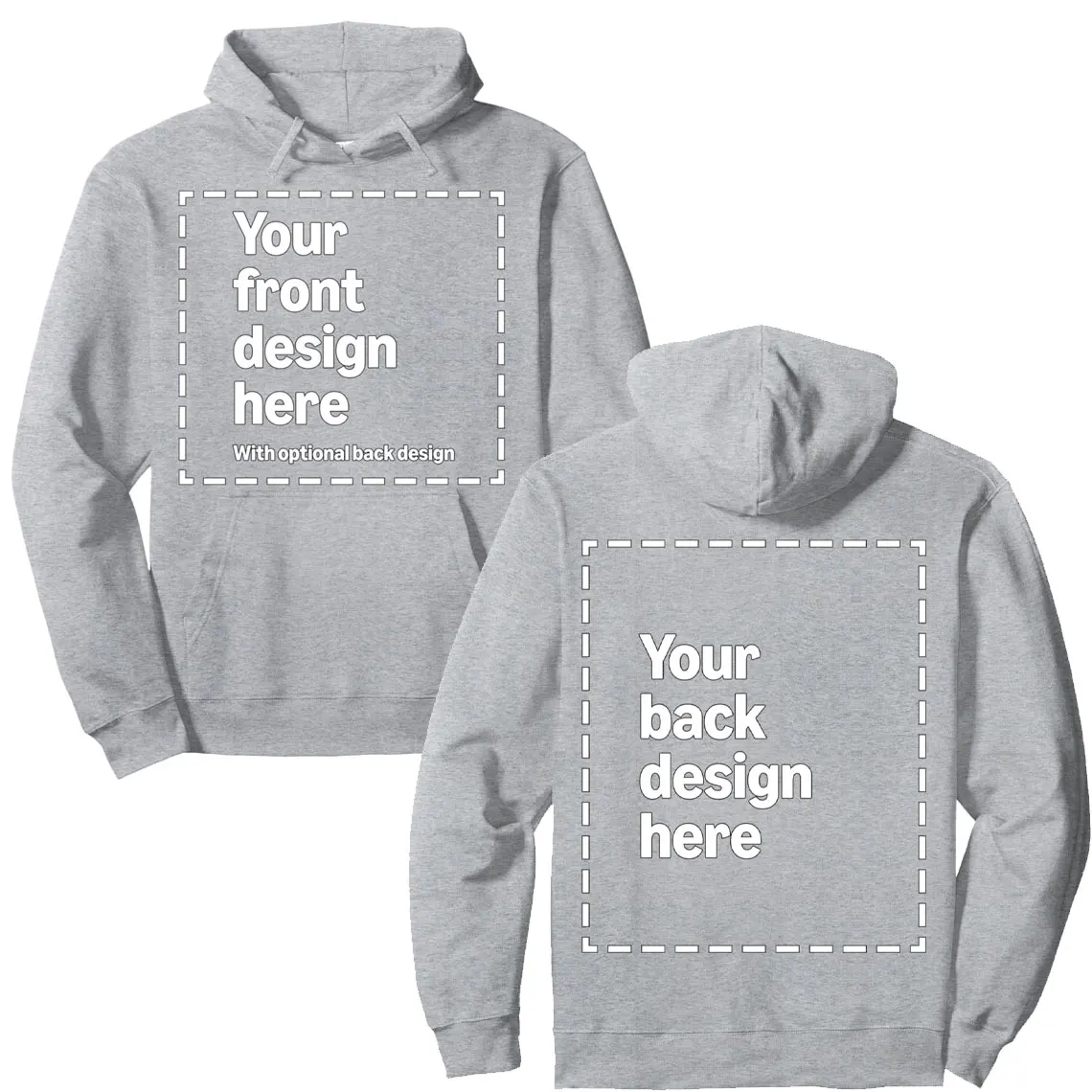 Moletom com capuz com estampa frontal e traseira personalizada com sua imagem para homens e mulheres por modificação de merch sob demanda, adicione sua imagem ou texto com capuz