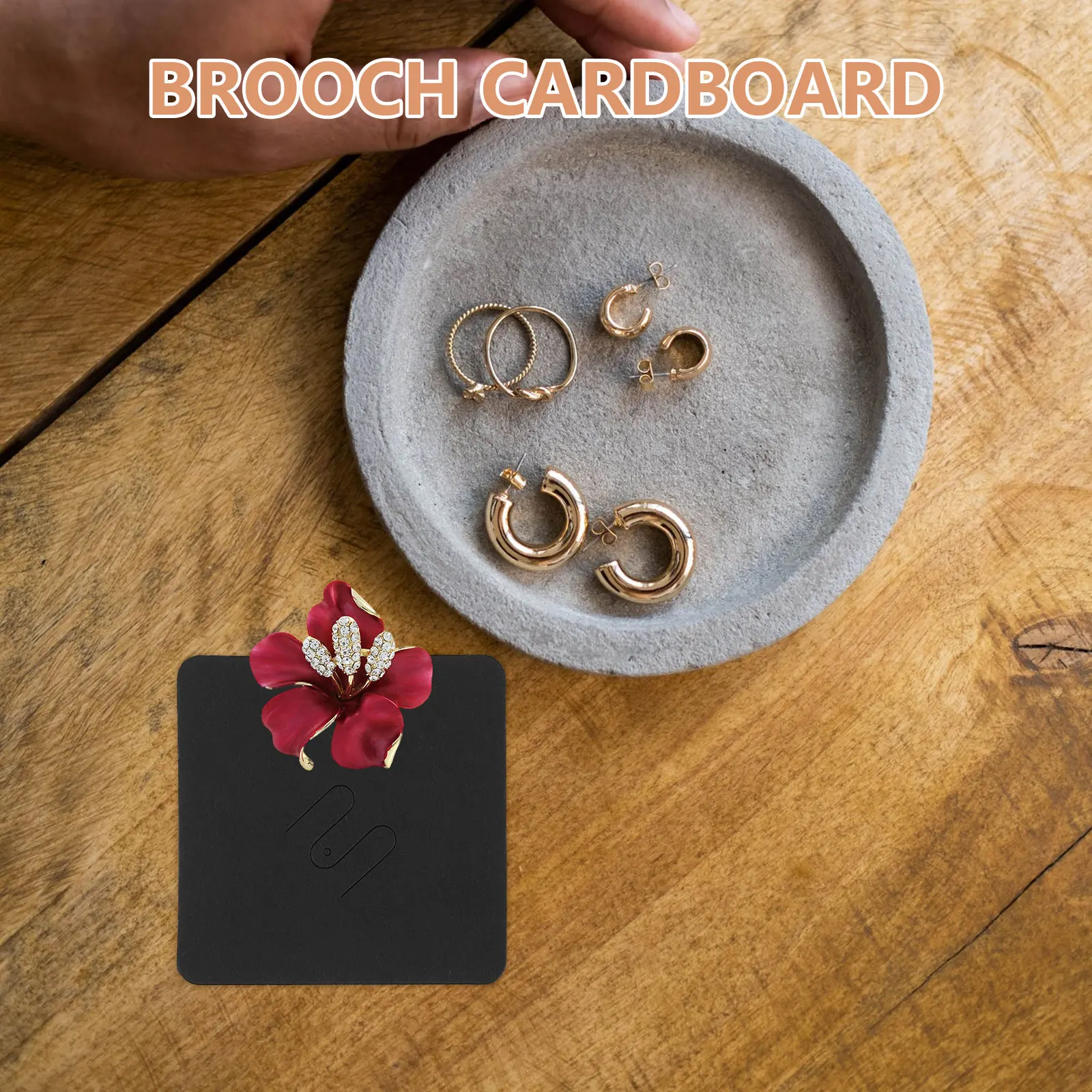 

100 Pcs Brooch Pin Display Cards 7x7cm Blank Paperboard for Jewelry Packaging Holder Cards Simple Design