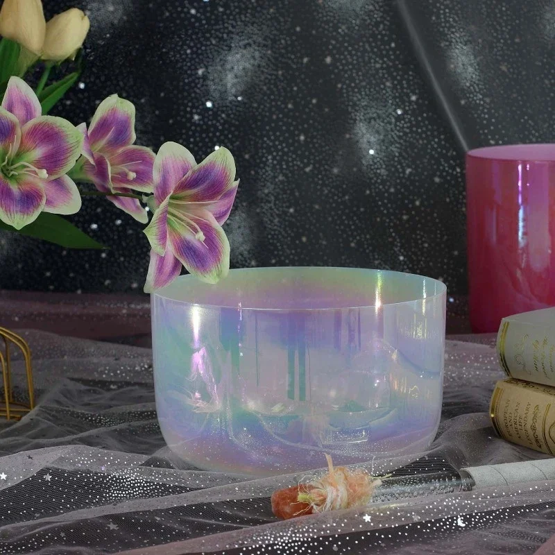 6-17 inch transparent music bowl sound, yoga crystal singing bowl, body meditation, percussion bowl sound therapy percussion