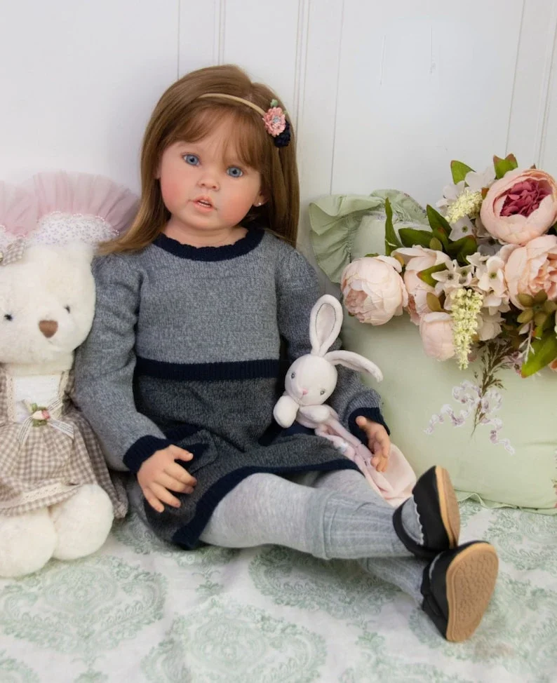 Customized Limited Supply 32inch Huge Girl Reborn Baby Finished  Doll Cressida With Hand-Rooted Hair With Different dress