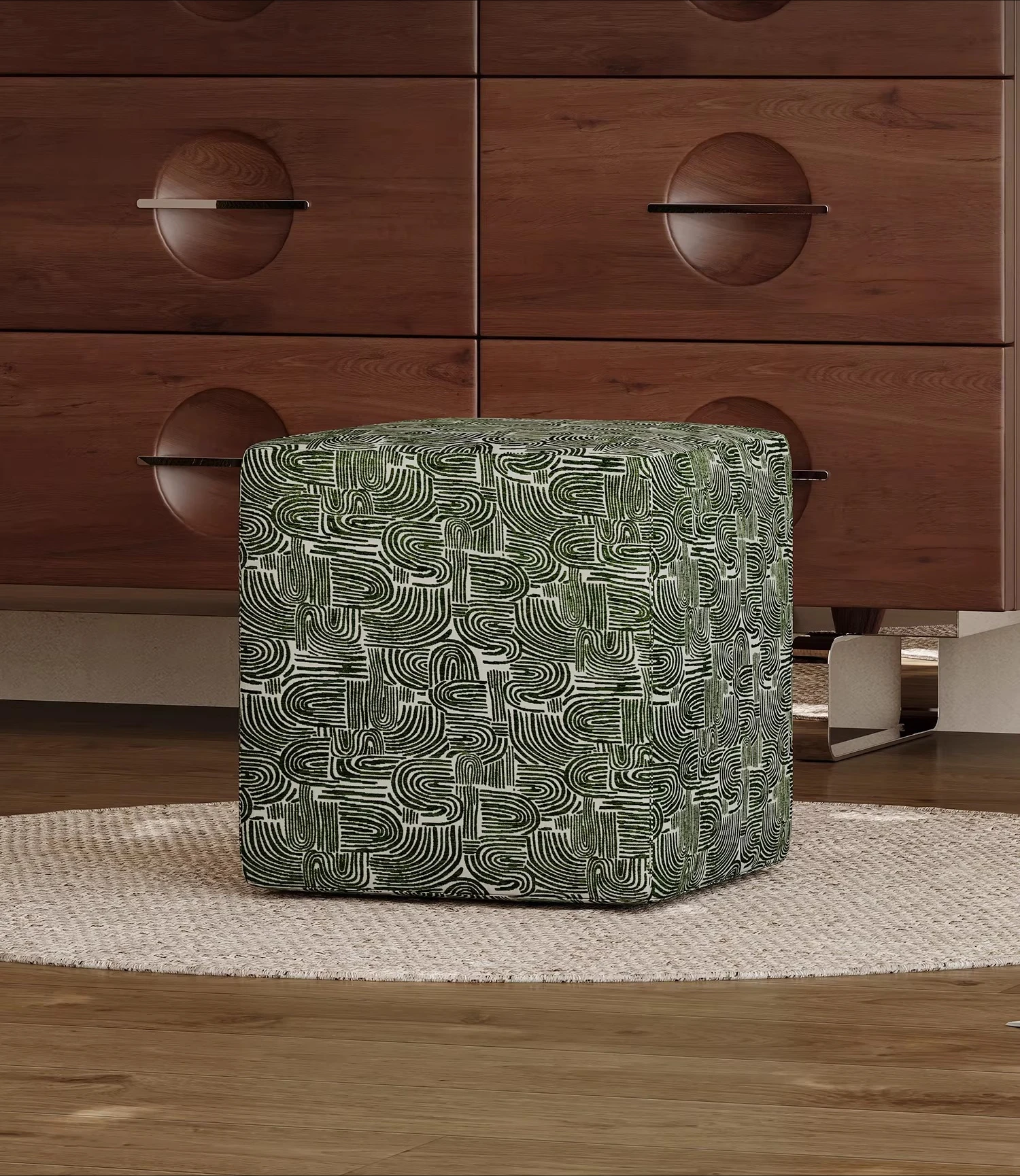 simple embroidery fabric square pier dressing stool ins living room low stool shoe changing stool black and white checkerboard
