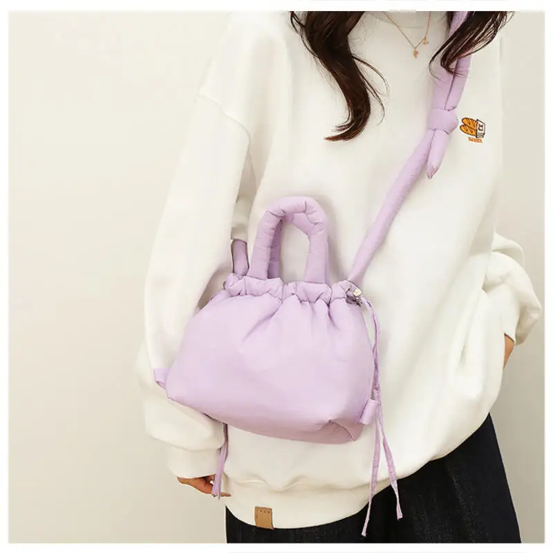 New Girl One Shoulder Crossbody Bag Female Nylon Small Backpack Leisure Quilted Handbag Lightweight Dual Use Bags for Woman