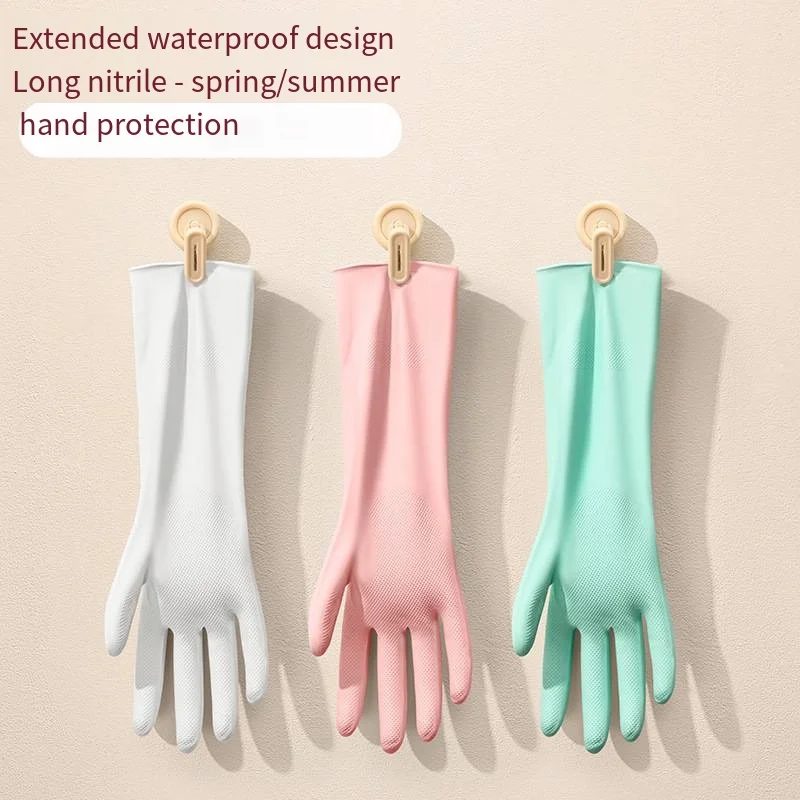 2025 New Kitchen Dishwashing Tools Waterproof Latex Dishwashing Gloves Durable Kitchen Cleaning Household chores