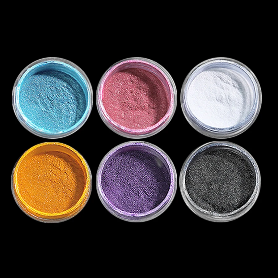 1/6pcs Pearl Aurora Powder Glitter Chrome Y2k Mermaid Moonlight Colorful Chrome Shell Pigment Dust Nail Art Decoration