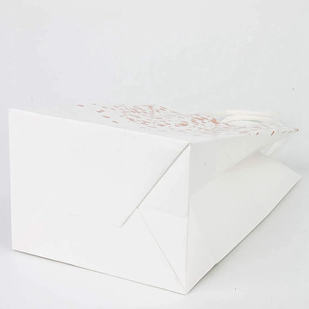 10 ชิ้นถุงกระดาษคราฟท์ Hot Stamping Love ถุงกระดาษคราฟท์วันเกิดถุงกระดาษพร้อมที่จับสําหรับงานปาร์ตี้ช้อปปิ้ง