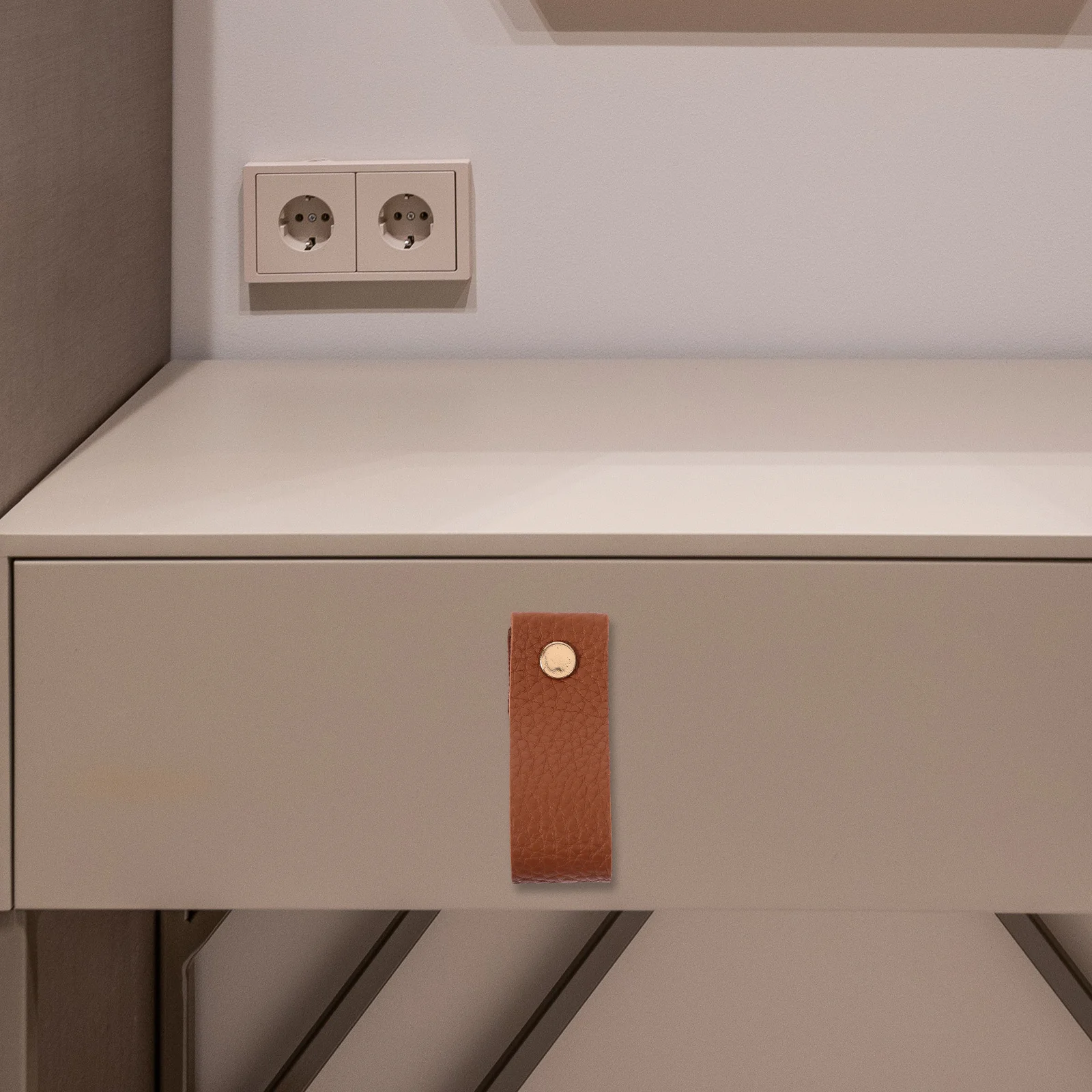 

12Pcs PU Drawer Handles Vintage Replacement Pull for Wardrobe Cabinet Dresser Furniture PU Handles for Drawers