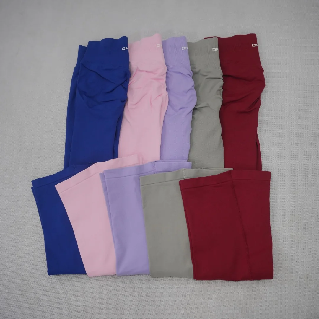 DF-LOGO Women Seamless Flared Leggings Quick Dry Breathable Butt Lifting Flare Yoga Pants Gym Fitness Pilates Workout Sports