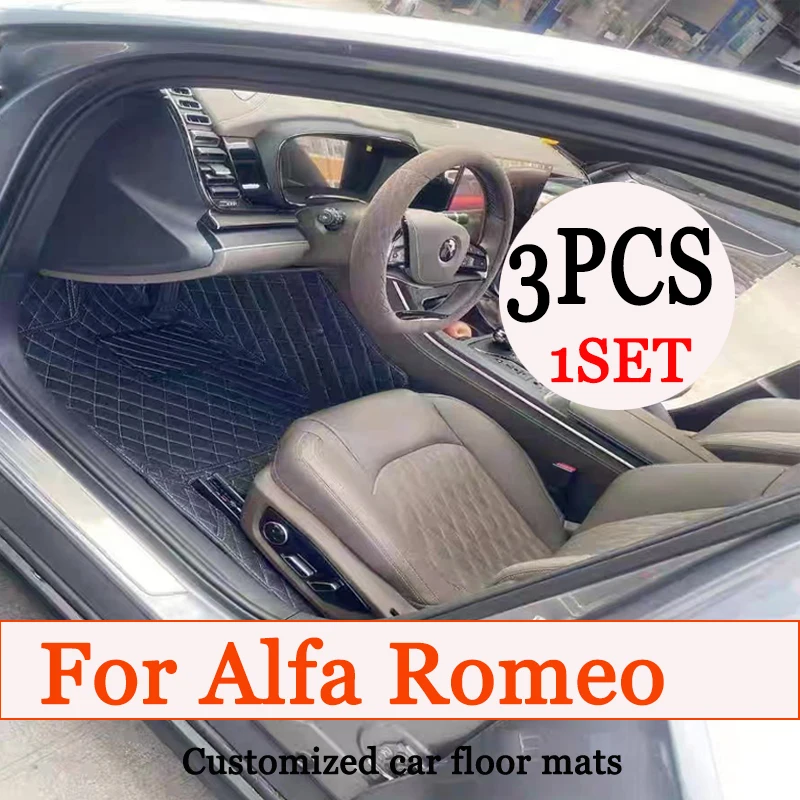 

Автомобильные коврики для Alfa Romeo Stelvio 2017 2018 2019 2020, изготовленные на заказ автомобильные подушечки для ног, автомобильный ковер
