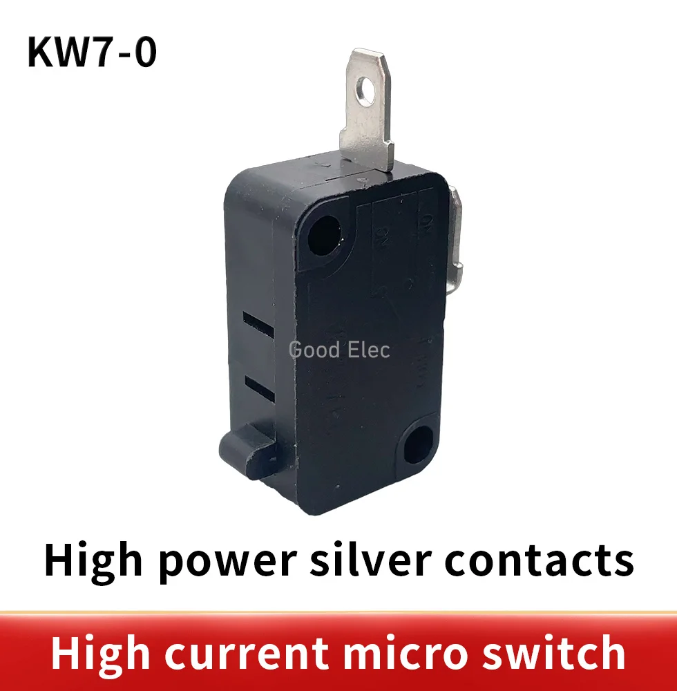 10pcs KW7-0 250VAC Micro Instantaneous Micro Switch 1NONC 3-Pin Micro Limit Switch Touch Button Switch Black