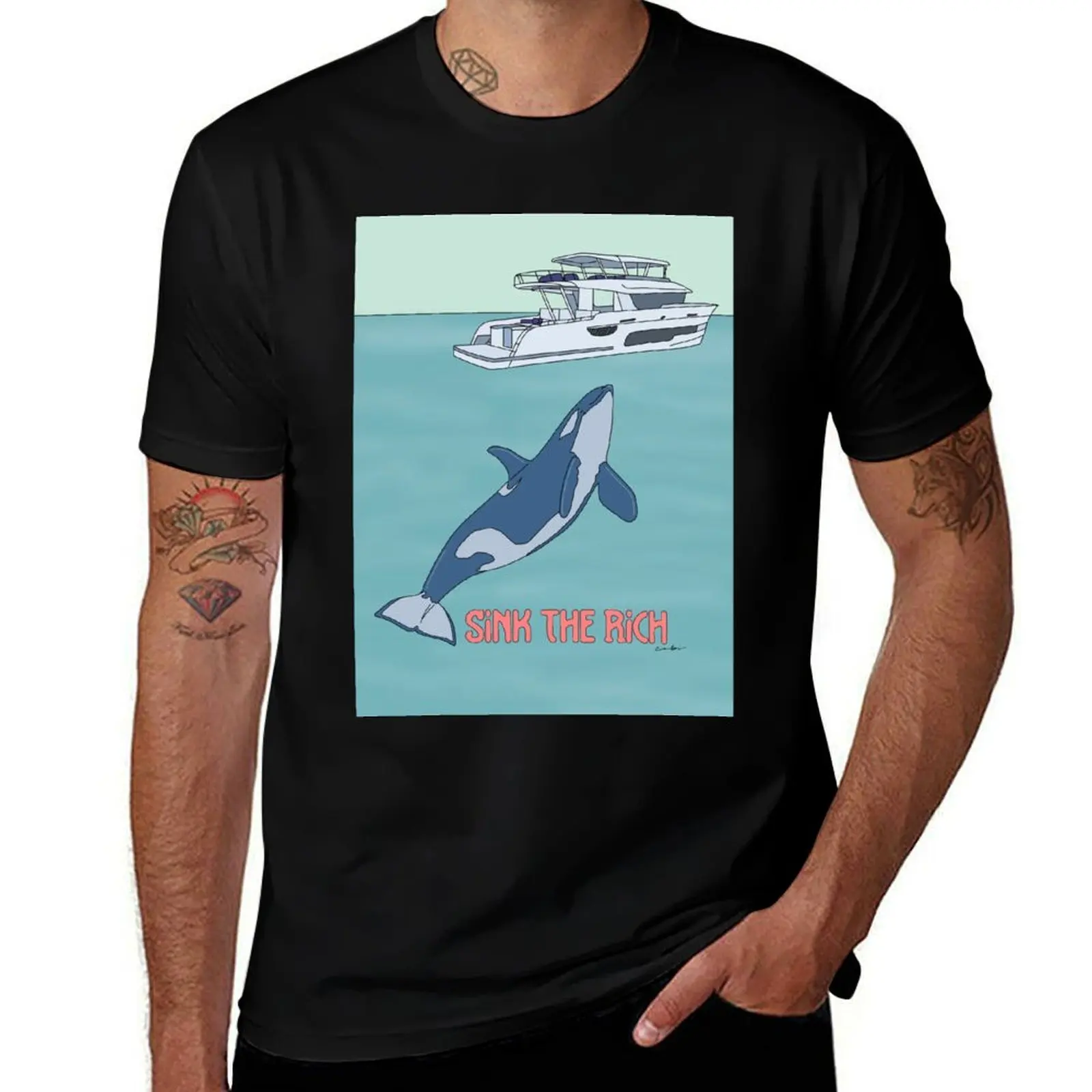 Orcanisation Sink the Rich by Gorilla Bark Part 3 T-Shirt t shirts for man pack white T-Shirt
