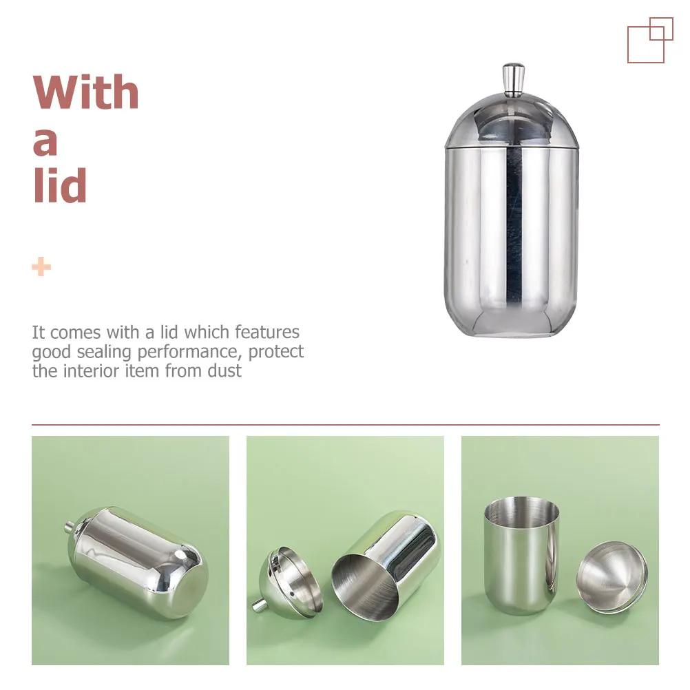 

Cotton Swab Box Dustproof Stainless Steel Compact Makeup Cotton Pads Storage Box Organizer for Bathroom Desktop Sundries