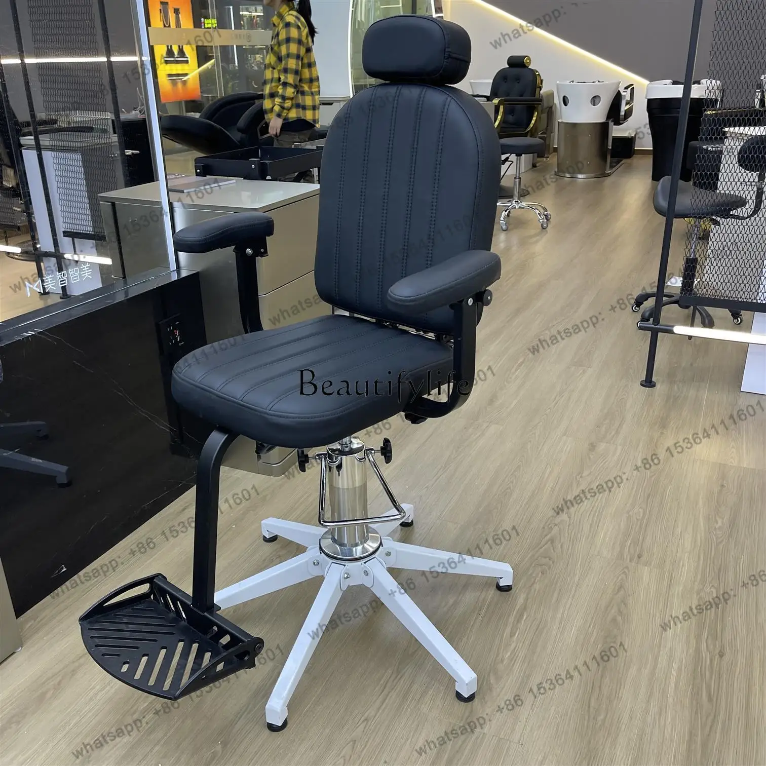 X4 Foldable hair salon chair door-to-door carry haircut small outdoor hair cutting special chair 3