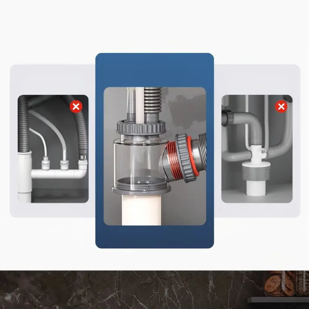 Modern Kitchen Sink Drain Accessory Anti Odor Valve For Yingba Basin Plumbing Pipe Connection Sewer Hose Fitting Durable Tool