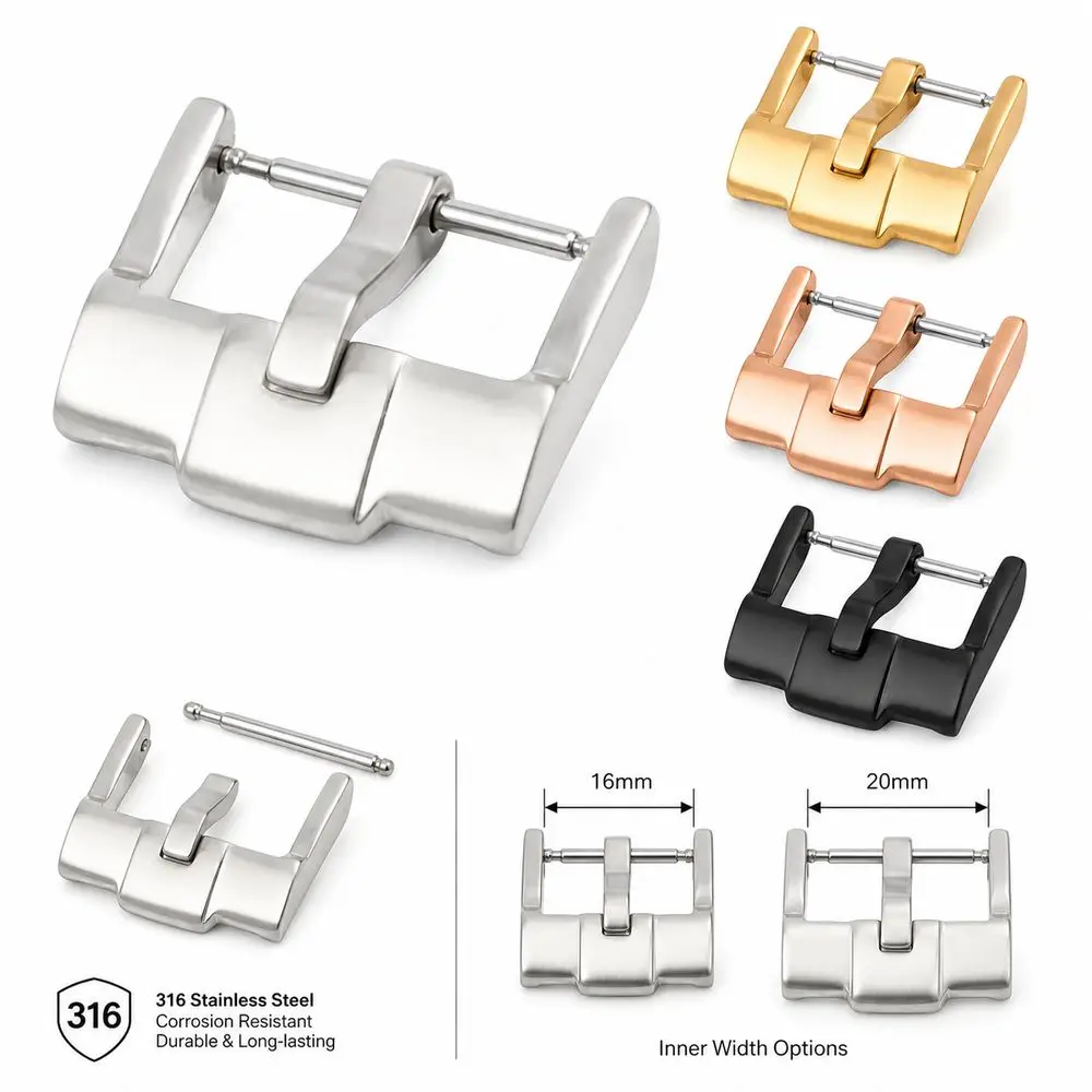 New 316 Stainless Steel Watch Clasp Metal Pin Buckle Watchband Clasp Watch Strap Buckle Watchband Repair
