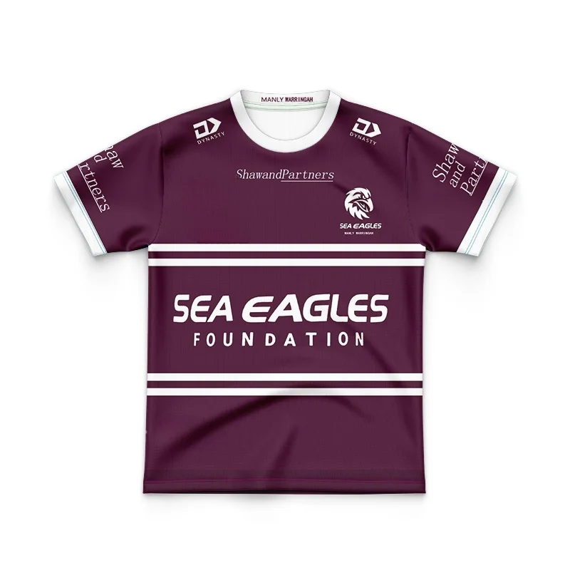 

2024 Kids New Manly Warringah Sea Eagles Home/Away Rugby Jersey (Custom name and number )