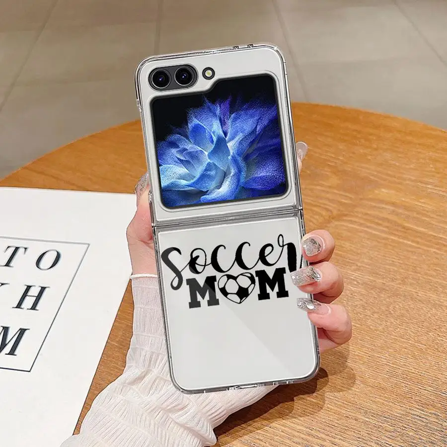 Soccer Mom Heart Case for Samsung Galaxy Z Flip 8 Flip4 Flip7 FE Z Flip 7 6 5 4 3 Flip6 Flip3 Flip5 Phone Cover