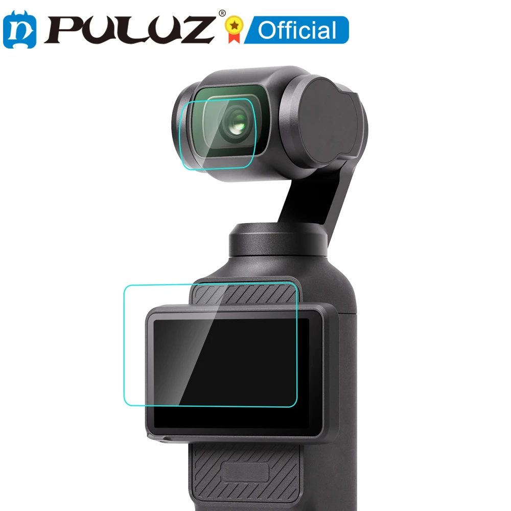 

PULUZ для DJI OSMO Pocket 3 9H 2.5D HD закаленное стекло для защиты объектива + пленка для экрана