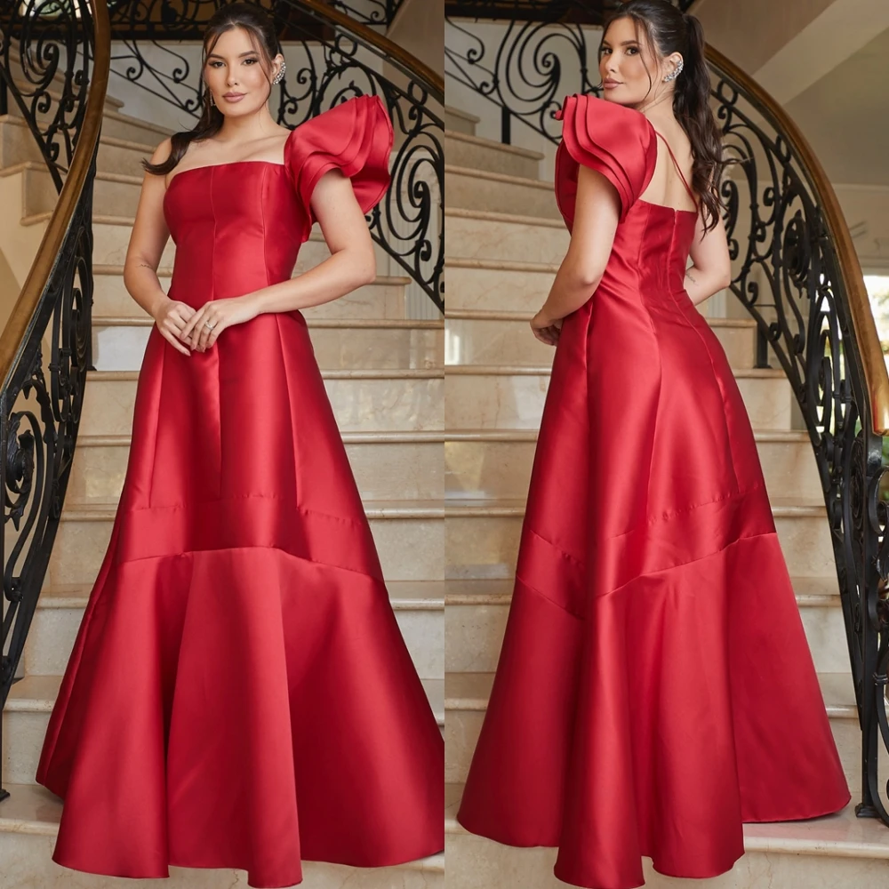 Customized Luxury One Shoulder Sleeveless Evening Dress Elegant Homecoming Dress Temperament Sweep Train Bespoke Occasion Gowns