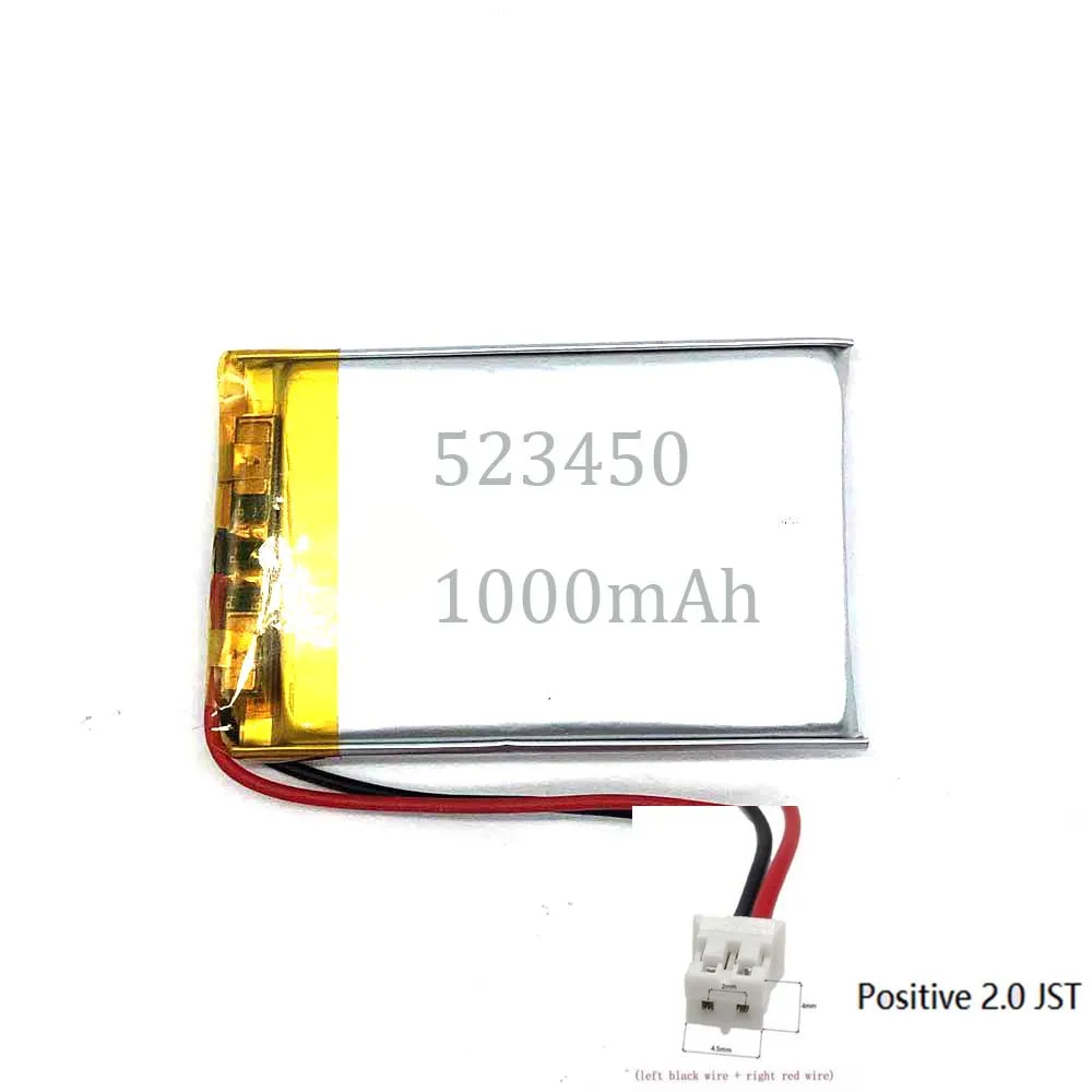 Rechargeable 3.7V 1000Mah 523450 Polymer Ion Battery For MOBILE POWER ELECTRIC TOYS SMART WATCH CAMERA POWER BANK TABLET MP491