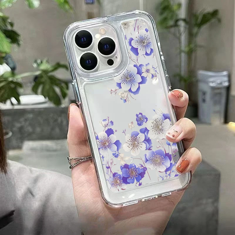 Soft Phone Case For Samsung Galaxy S26 S24 S25 Plus FE S23 S22 Note 20 Ultra A36 A54 A53 A35 TPUA55 A56  Blue Purple Daisy Cover
