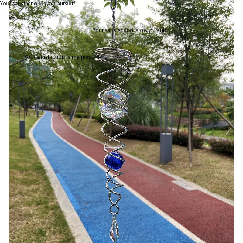 Spiral Tail Wind Chime Double Wind Spinner, Dynamic Visual Hanging Decor for Yard