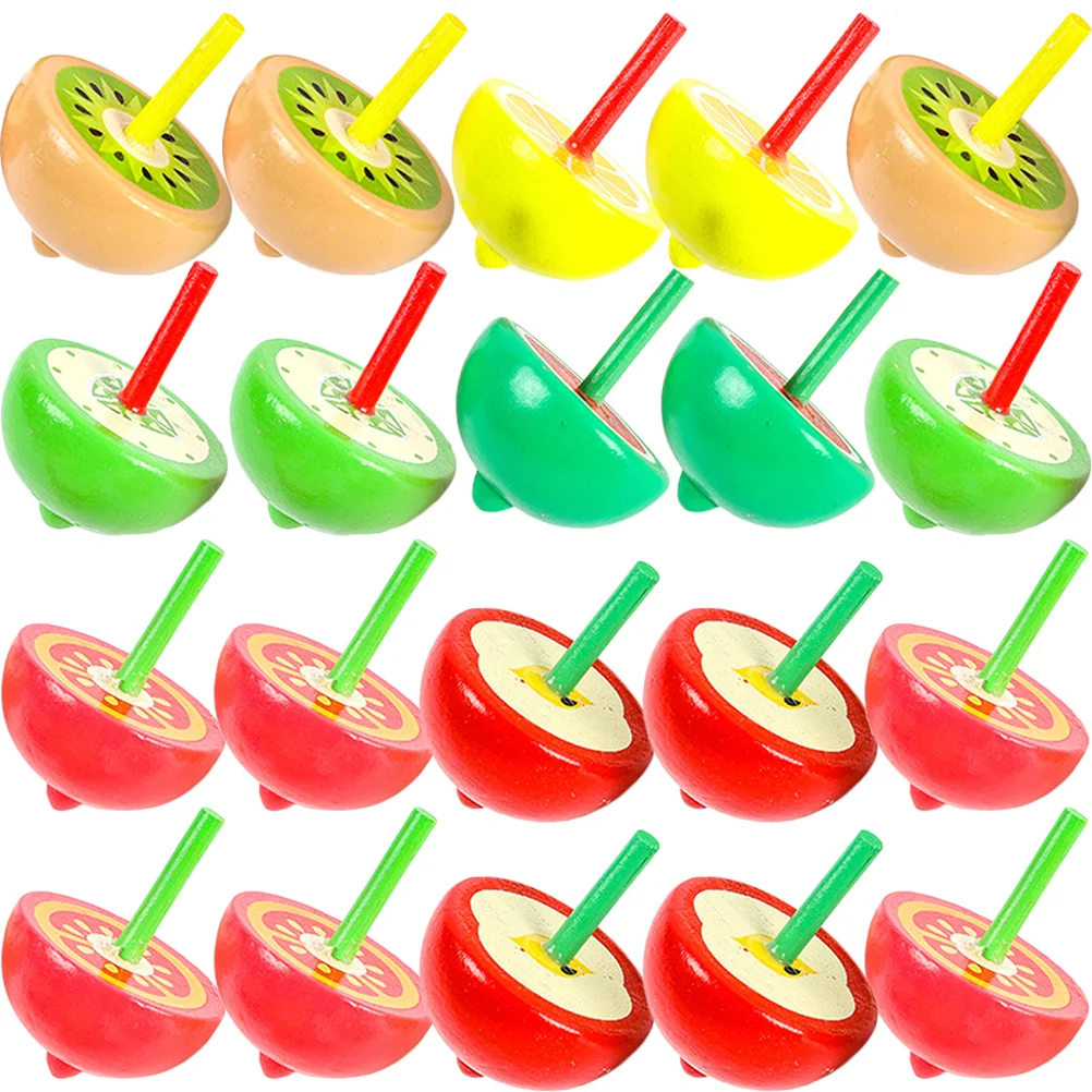 20 Pcs Classic Toys Kids Tops Fruit Spinning Funny Gyro Playthings Painted Baby