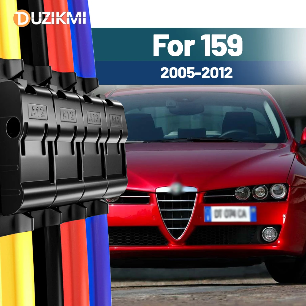 

For Alfa Romeo 159 2005-2012 2005 2006 2007 2008 2009 2010 2011 2pcs Front Windshield Windscreen Wiper Blades Red Blue