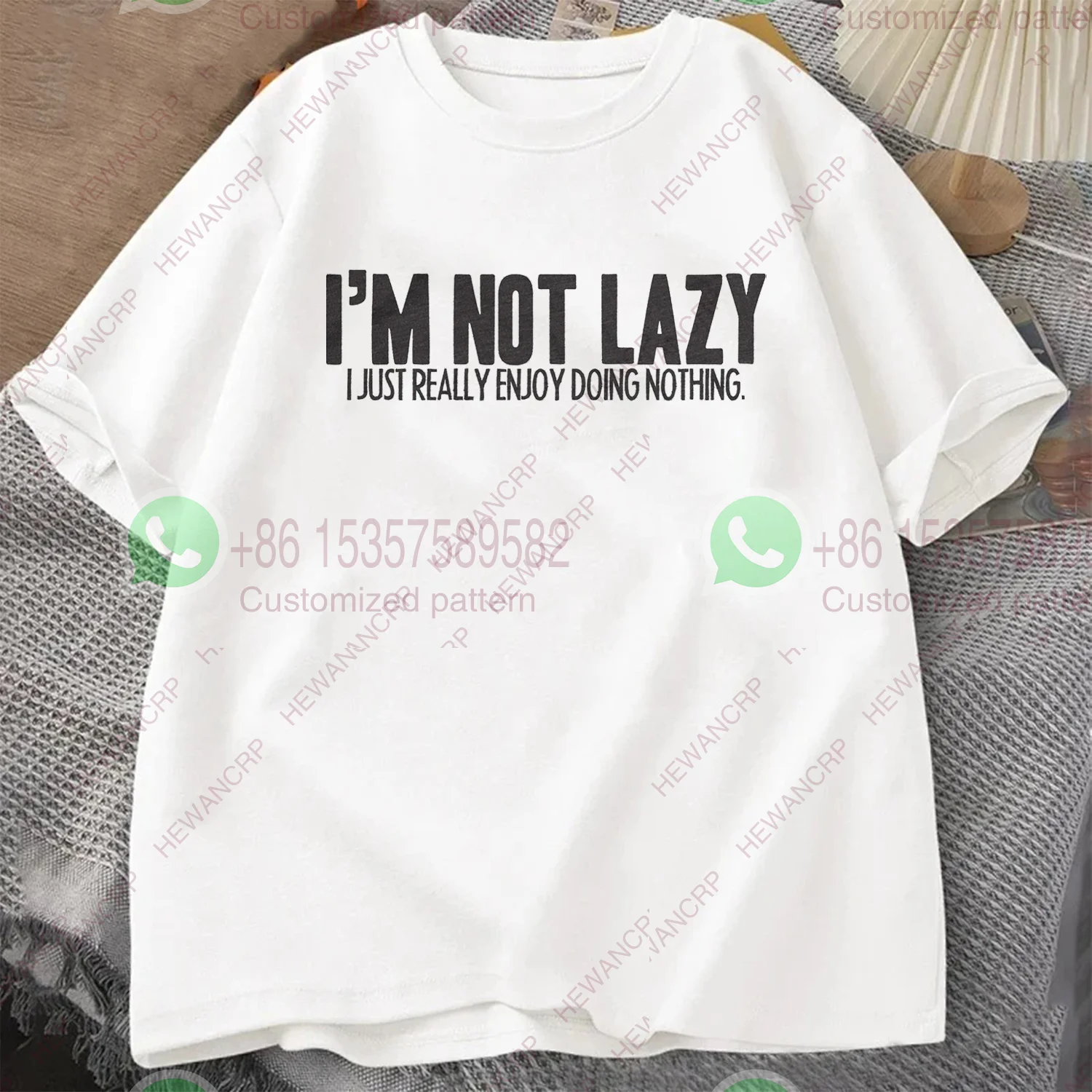 Men Cotton T-Shirt Im Not Lazy letters print TShirt vintage Unisex O-neck short-sleeved Tee Oversized casual Tshirts streetwear