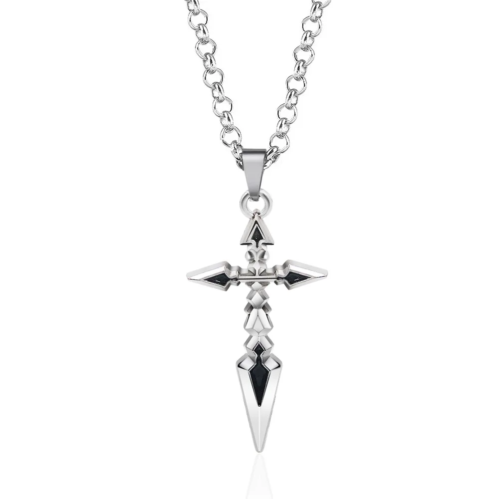 Anime Fate Stay Night Saber Pendant Necklace Emiya Cross Accessories Jewelry For Women Man Accessories Gifts