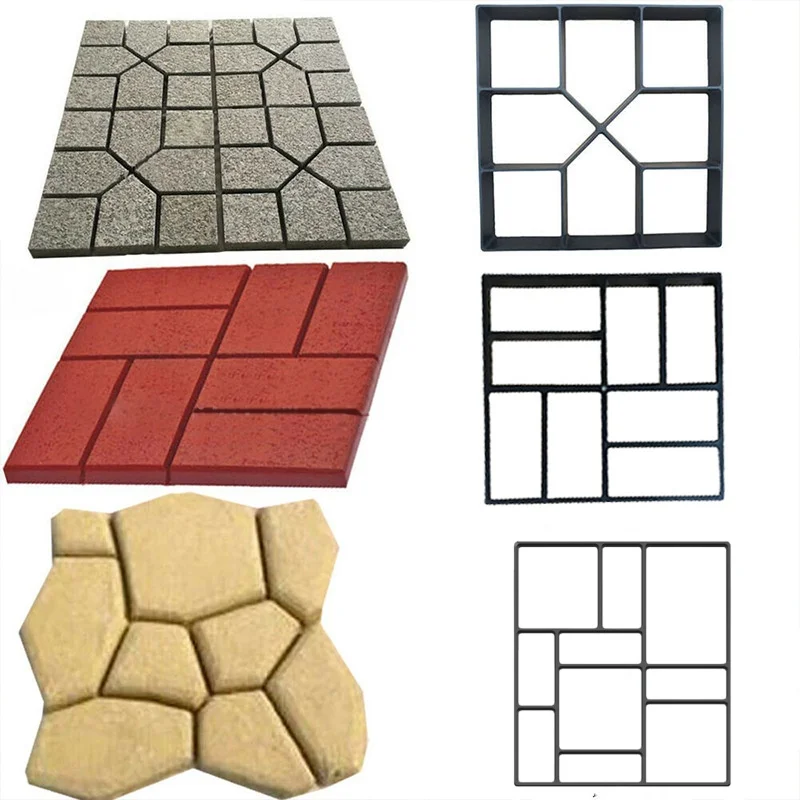 

Garden Mold Walk Pavement Reusable DIY Manually Paving Cement Brick Stone Road Concrete Molds Manually Paving Garden Decoration