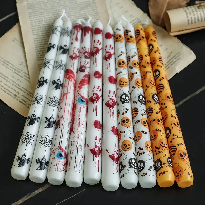 

Halloween Printed Candle Decoration Ghost Festival Printed Candles Wholesale Party Decoration m