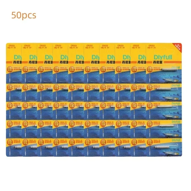 5-100 Stück CR322 Nachtangel-Float-Batterie, leuchtende Lichtbatterie, langlebig für elektronische Angel-Floats und Angelzubehör